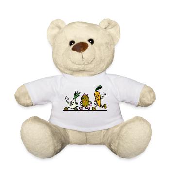 Gemüse Comicfiguren fröhlich - Teddy - Weiß - Vorne