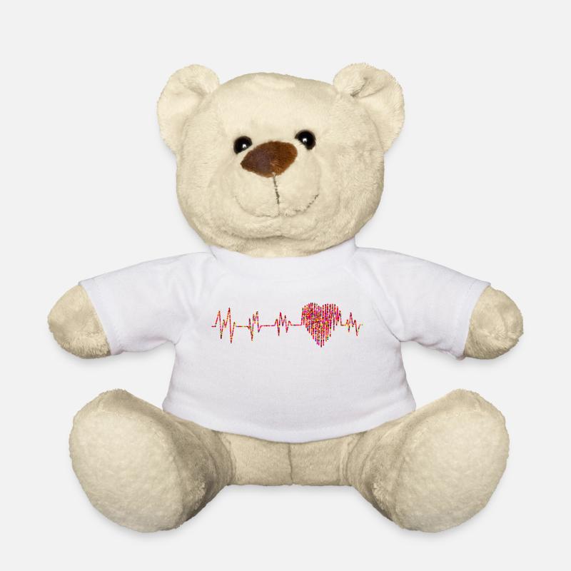 Herzschlag - Teddy - Weiß