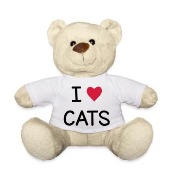 I love Cats cadeau pour les amis chats - Nounours - blanc - Devant