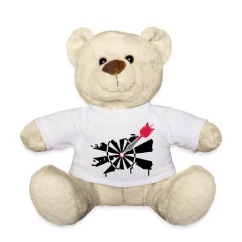A dartboard with dart - Teddy Bear - white - Front
