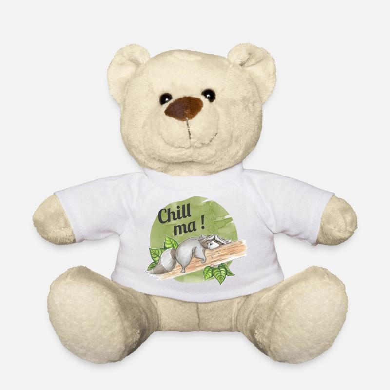 Chill ma - schlafender Waschbär - Teddy - Weiß