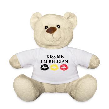 KISS ME I'm Belgian - Teddy - Weiß - Vorne