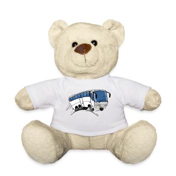 0710 bus - Teddy Bear - white - Front