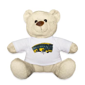 0712 bus yellow - Teddy Bear - white - Front
