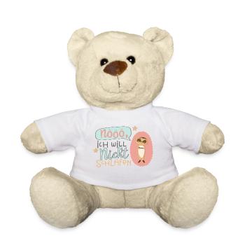 Erdmännchen: Ich will nicht schlafen - Mädchen - Teddy - Weiß - Vorne
