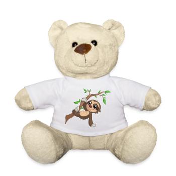 Hanging cartoon sloth - Teddy Bear - white - Front
