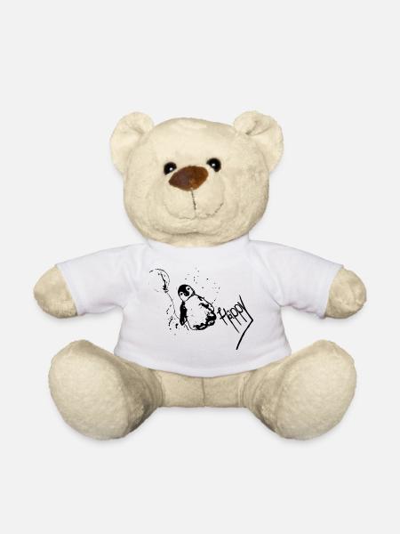 Happy der kleine Pinguin in Schwarz - Teddy - Weiß