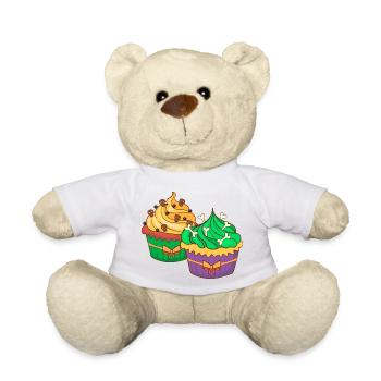 Gâteau au muffin Halloween - Nounours - blanc - Devant