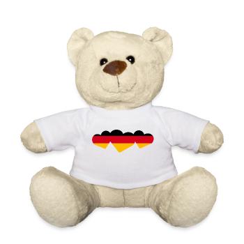 Deutschland Herzen - Teddy - Weiß - Vorne