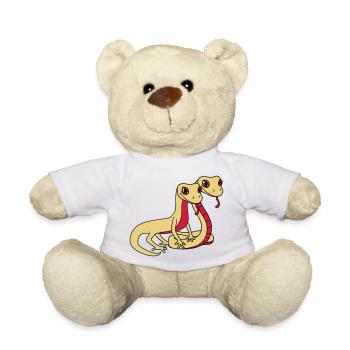 couple 2 amis équipe couples amour visage serpent - Nounours - blanc - Devant