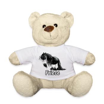 Lustiges Friesenpferd - Friese - Pferd - Teddy - Weiß - Vorne