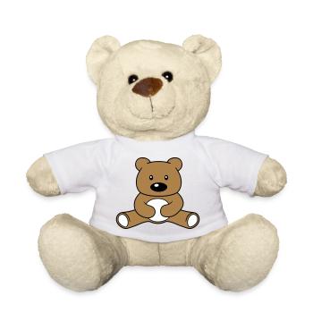 baer suess niedlich sitzen klein comic cartoon cli - Teddy - Weiß - Vorne