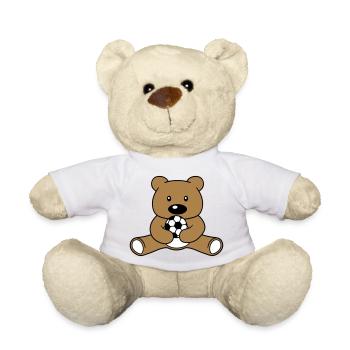 fussball spielen sport verein ball baer suess nied - Teddy - Weiß - Vorne