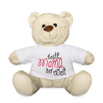 Geschenk für Mama - Beste Mama der Welt - Teddy - Weiß - Vorne