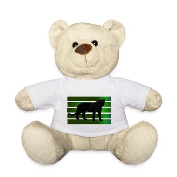 Schwarzer Panther - Teddy - Weiß - Vorne