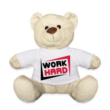 Work Hard - Teddy Bear - white - Front