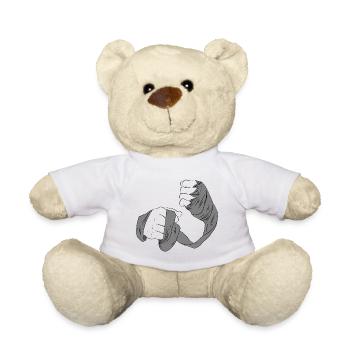 Gebundene Fäuste mit grauem Verband - Teddy - Weiß - Vorne