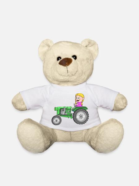 Tractor children - Teddy Bear - white