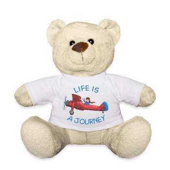 Avion - la vie est un voyage - Nounours - blanc - Devant