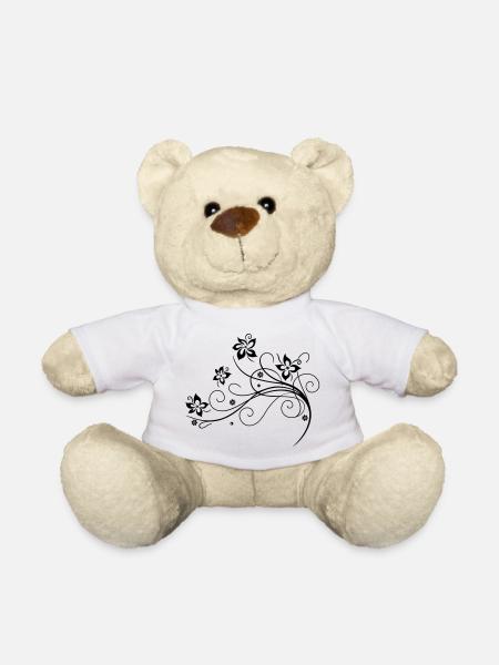 Blumenranke, Blumen, flowers - Teddy - Weiß
