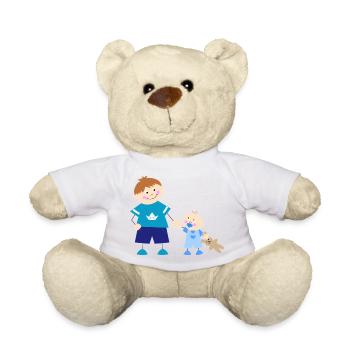 Der große Bruder und der kleine Bruder - Teddy - Weiß - Vorne