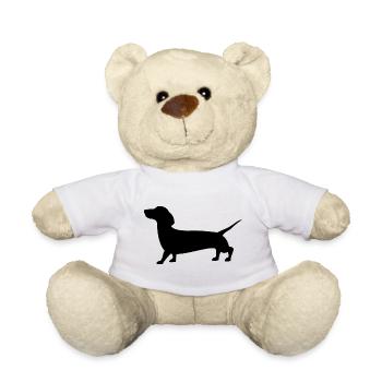 Silhouette noire d’un chien saucisse - Pour teckel - Nounours - blanc - Devant