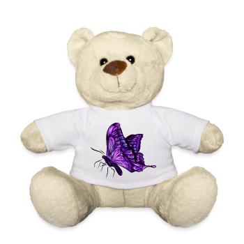 Butterfly Butterfly Violet Purple Gift - Teddy Bear - white - Front