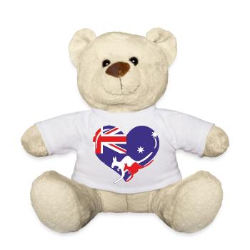 i love australia, australian heart - Teddy - Weiß - Vorne