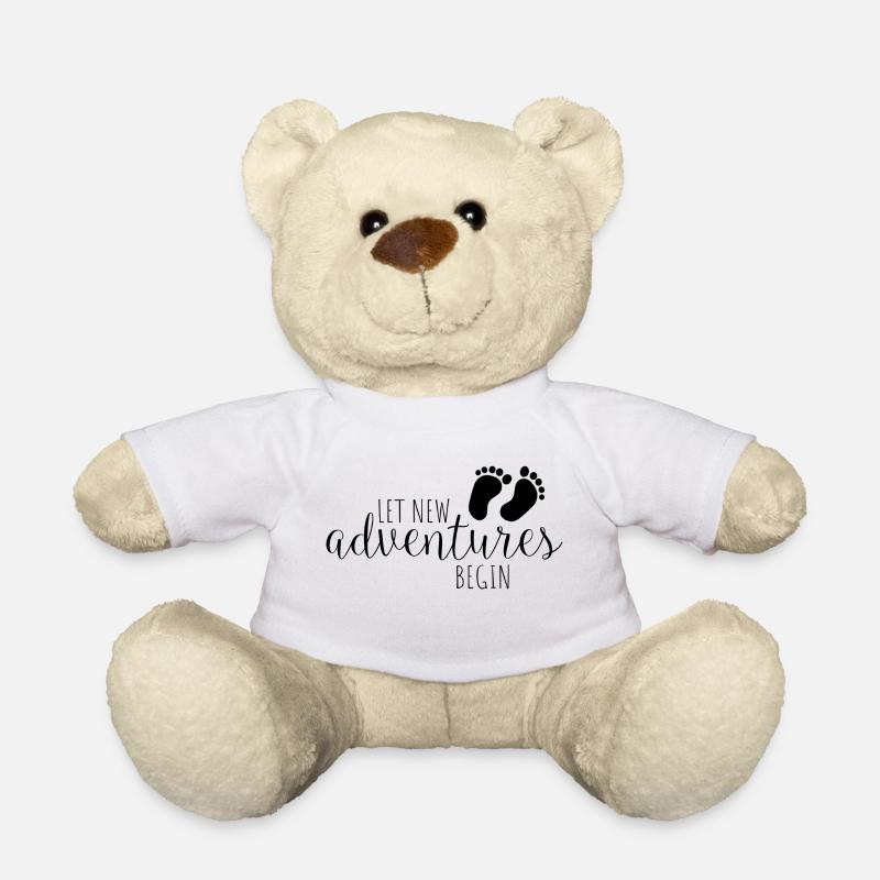 Let new adventures begin - Teddy Bear - white