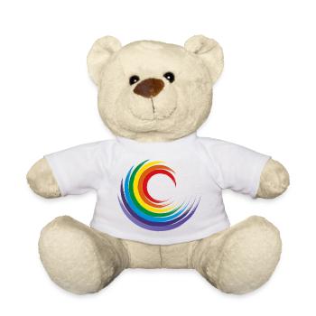 Regenbogen, Regenbogenfarben, Hoffnung, Balance - Teddy - Weiß - Vorne