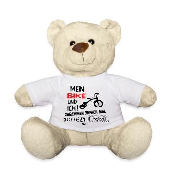 Fahrrad Radfahrer Mountainbiker - Teddy - Weiß - Vorne