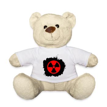 Rotes, rot Radioaktiv, Radioaktivitätssymbol - Teddy - Weiß - Vorne