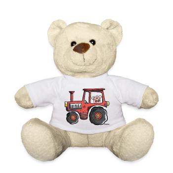 Schwein fährt Traktor - Teddy - Weiß - Vorne