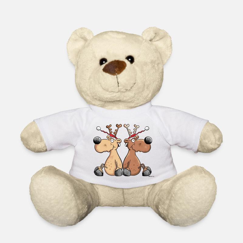 Renne de Noël - Nounours - blanc