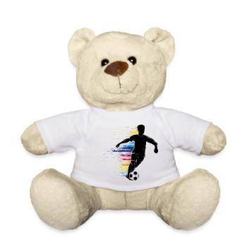 Soccer player silhouette with colorful graffiti - Teddy Bear - white - Front