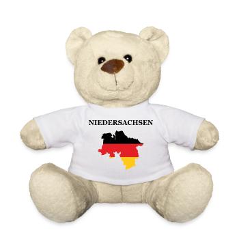 Niedersachsen Flagge Bundesland Umriss NS - Teddy - Weiß - Vorne