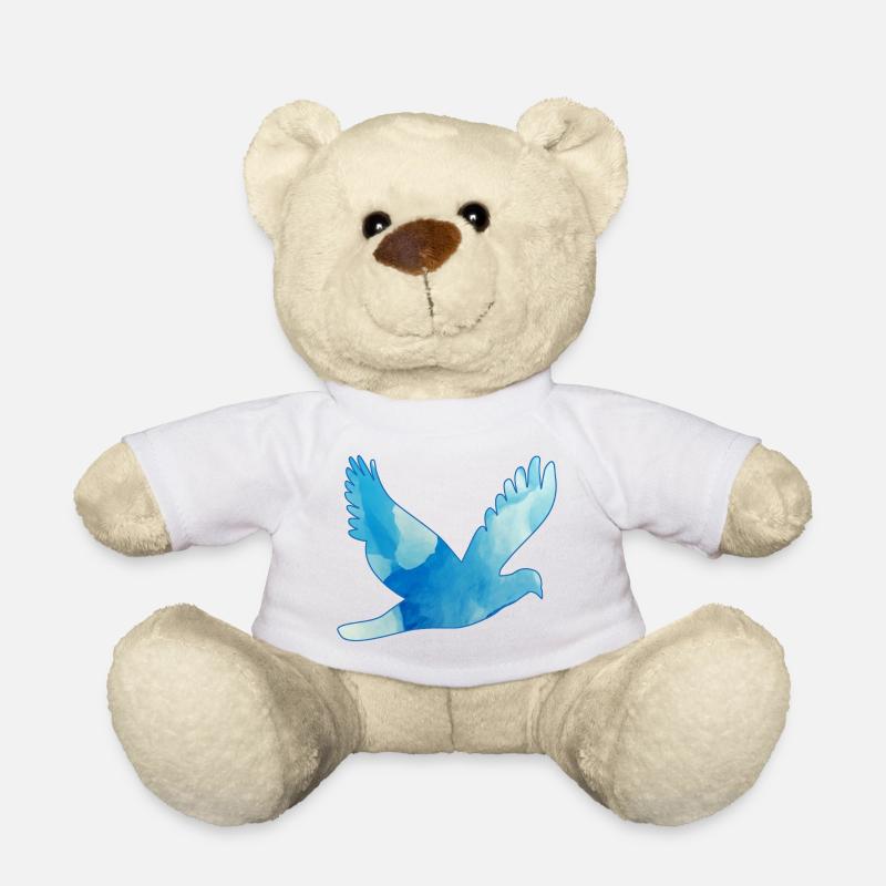 Taube Frieden blau Friedenstaube - Teddy - Weiß