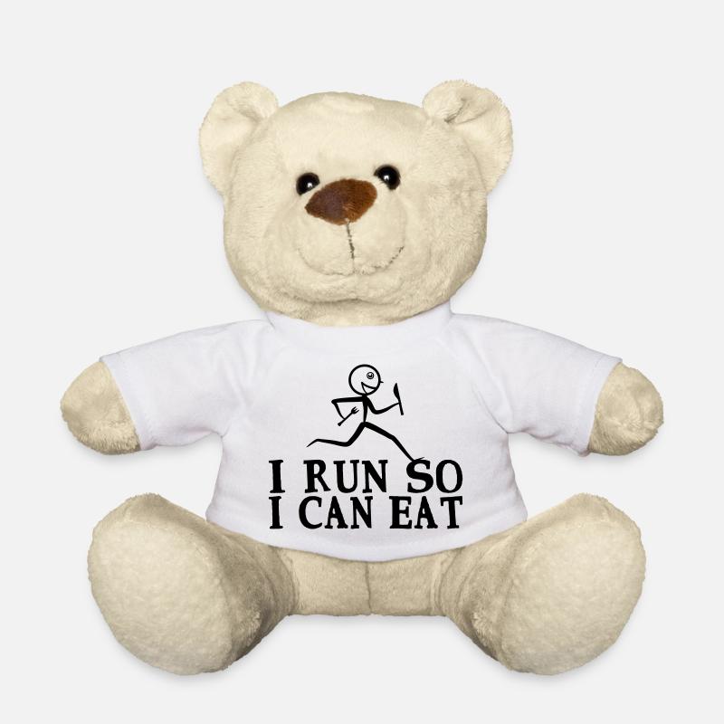 Laufendes Strichmännchen - laufen um zu essen - Teddy - Weiß