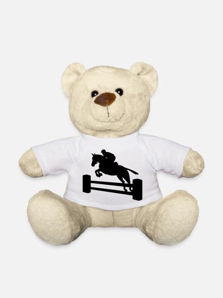 Springreiter einfarbig - Teddy - Weiß