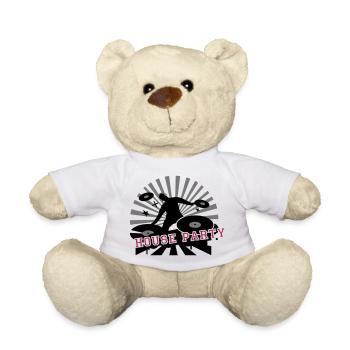 cooles house music Design- DJ beim Party machen - Teddy - Weiß - Vorne