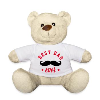 BEST DAD EVER - BESTER PAPA - BESTER VATER - Teddy - Weiß - Vorne