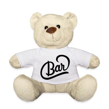 Great logo for a bar's drinks menu - Teddy Bear - white - Front
