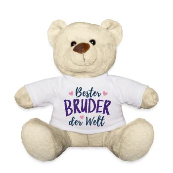 Bester Bruder der Welt - Bruder des Jahres - Teddy - Weiß - Vorne