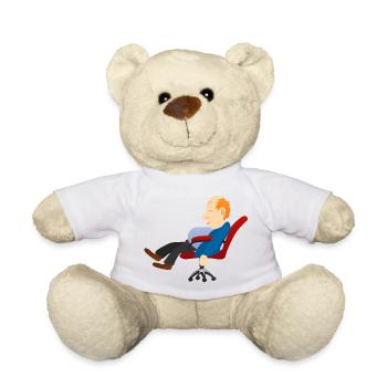 Mann schläft schlafen schlafen Bürostuhl Nickerchen tra - Teddy - Weiß - Vorne