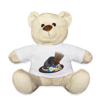 great traditional hat for men with chamois beak - Teddy Bear - white - Front