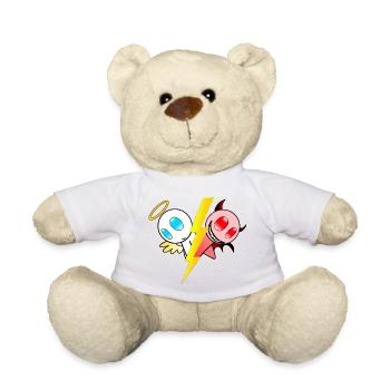 Engel oder Teufel. Gut oder böse. Lieb oder frech - Teddy - Weiß - Vorne