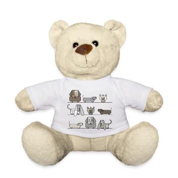 Chiens mignons pour les amoureux des animaux illustration douce - Nounours - blanc - Devant