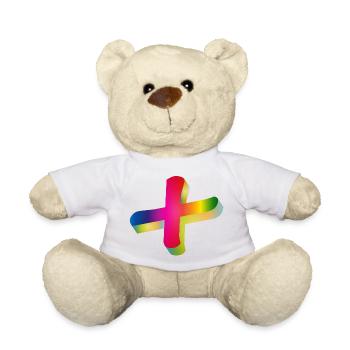 colorful plus sign in rainbow colors - Teddy Bear - white - Front