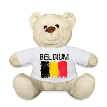 Bold Yellow Red Brush Streaks - Teddy Bear - white - Front