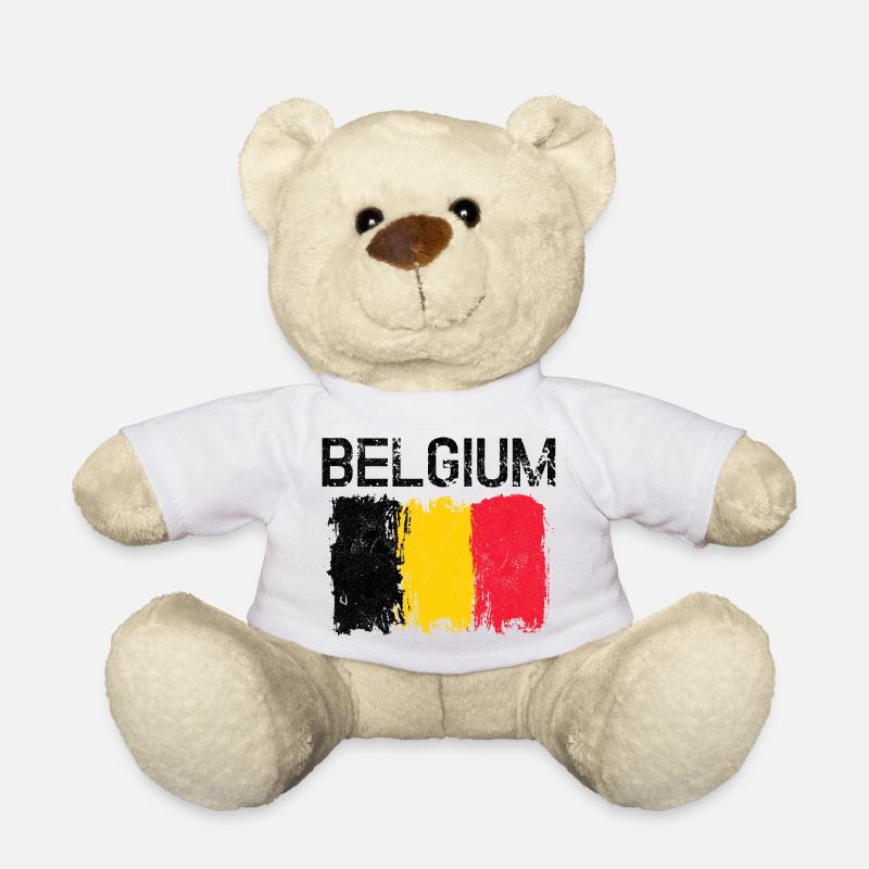 Stries de brosse jaune rouge marquées - Nounours - blanc